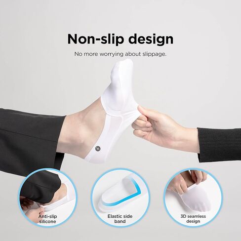 No Show Socks ZephyrAir 3 Pairs for Women and Men, light, Cold Sensation, Non Slip, Stretch, Invisible in Kuwait