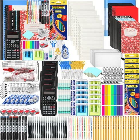 2 Sets Back to School Supplies Kit for Student 7-12 Grades Middle High School Backpack Back to School Supplies Bag Set Elementary Essential Bundle Bulk Essentials Includes calculators Markers in Saudi Arabia
