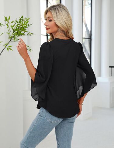 Blooming Jelly Womens Business Casual Tops Loose Fit Dressy Blouses 3/4 Length Sleeve Trendy Shirts 2025 Outfits in Saudi Arabia