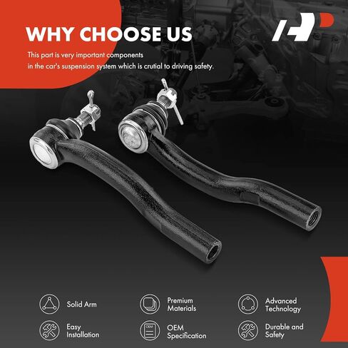 A-Premium 2 x Front Outer Tie Rod Ends, Compatible with Toyota Camry 2004-2011, Avalon 2005-2012, Solara 2004-2008, Lexus ES330 2004-2006, ES350 2007-2012 in Saudi Arabia