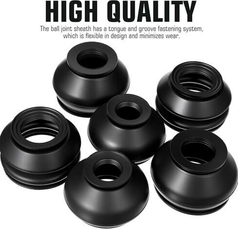 6 PCS Ball Joint Boot Replacement, Rubber Tie Rod Boot Tie Rod End Boots, Car Accessories Rubber Turn to Rods Arm Ball Head Dust Protection Rubber-Cover Fit for Most Vehicles in Kuwait