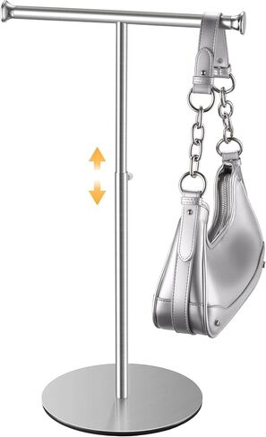 niffgaff T Bar Purse Display Stand Handbag Rack, Adjustable Height Black Tabletop Hook Hanging Jewelry Stands for Necklaces Organizer, Stainless Steel Handbag Holder Home Store Boutique in Kuwait