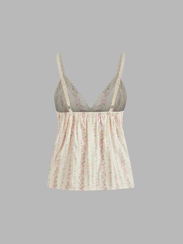 CIDER Women's Floral Cami Tops Summer V Neck Tank Top Cute Sleeveless Spaghetti Strap Camisoles in Kuwait