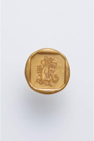 Herbin Brass Seal for wax - Vintage Retro alphabet w/wood handle - Initial Letter "L" in Kuwait