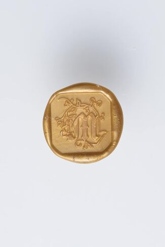 Herbin Brass Seal for wax - Vintage Retro alphabet w/wood handle - Initial Letter "L" in Kuwait