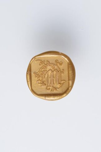 Herbin Brass Seal for wax - Vintage Retro alphabet w/wood handle - Initial Letter "L" in Kuwait