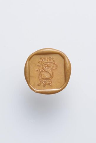 Herbin Brass Seal for wax - Vintage Retro alphabet w/wood handle - Initial Letter "L" in Kuwait