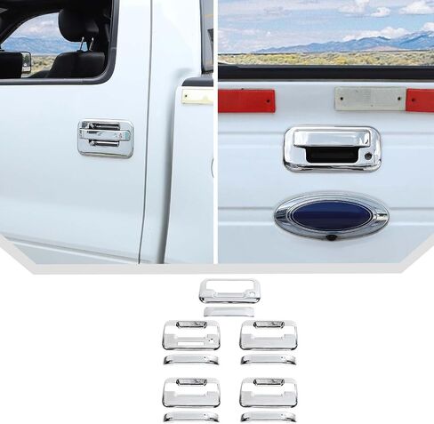 JeCar 5pcs White Door Handle Cover Trim Kit Fit for 2009-2014 Ford F150 Raptor Exterior Accessories in Saudi Arabia