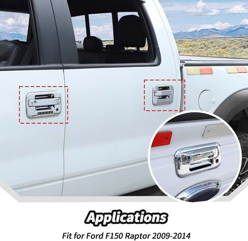 JeCar 5pcs White Door Handle Cover Trim Kit Fit for 2009-2014 Ford F150 Raptor Exterior Accessories in Saudi Arabia