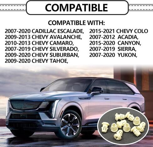 10PCS Fog Light Grommet, Lamp Assembly Retainer, Mounting Grommet Clips Replacement Grommet Nut 11570830 Compatible with Avalanche Colorado Tahoe Canyon Sierra Yukon Escalade in Saudi Arabia