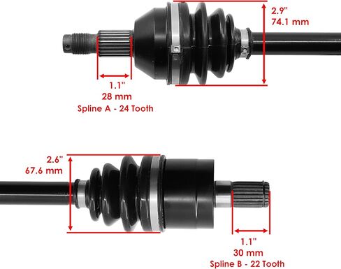 Caltric الأمامي الخلفي اليسار يمين محاور مفصل السيرة الذاتية متوافقة مع Can-Am Renegade 800 4x4 X EFI 2008 / Renegade 800R 4x4 EFI 2009-2011 in Saudi Arabia