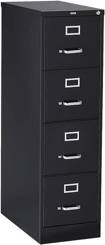 STAPLES 4-Drawer Vertical File Cabinet, Letter Size Documents, Lockable, 26.5" D x 14.9" W x 51.97" H, Light Gray in Saudi Arabia