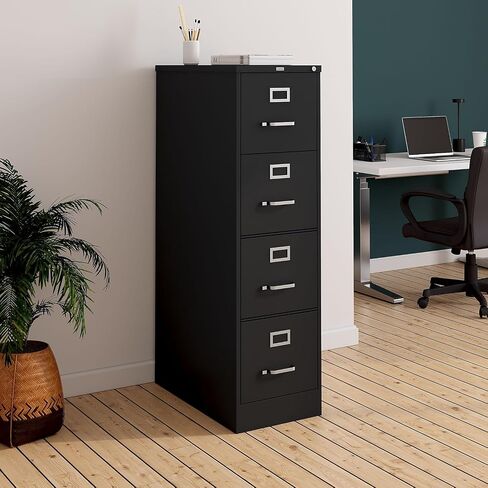 STAPLES 4-Drawer Vertical File Cabinet, Letter Size Documents, Lockable, 26.5" D x 14.9" W x 51.97" H, Light Gray in Saudi Arabia