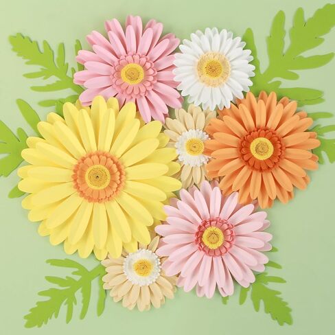 PATTEPOINT 11PCS Paper Flowers Decorations for Wall,Spring Artificial Sunflowers Bulletin Board Decoration 3D Paper Flowers Hanging for Party Wedding Baby Shower Tea Party Backdrop Decor in Kuwait