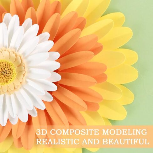 PATTEPOINT 11PCS Paper Flowers Decorations for Wall,Spring Artificial Sunflowers Bulletin Board Decoration 3D Paper Flowers Hanging for Party Wedding Baby Shower Tea Party Backdrop Decor in Kuwait