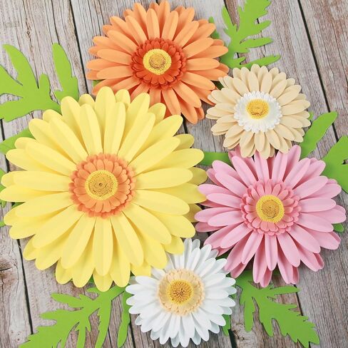 PATTEPOINT 11PCS Paper Flowers Decorations for Wall,Spring Artificial Sunflowers Bulletin Board Decoration 3D Paper Flowers Hanging for Party Wedding Baby Shower Tea Party Backdrop Decor in Kuwait