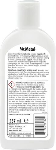 السيد Metal Metal Polish Liquid جميع المنظفات المعدنية متعددة الأغراض ، غير كاشفة ، منظف الفضة الاسترليني الفوري ، النحاس النحاسي والفولاذ المقاوم للصدأ ، مزيل الأوساخ والتشويه ، تلميع الفضة الكروم ، 8 أوقية in Kuwait