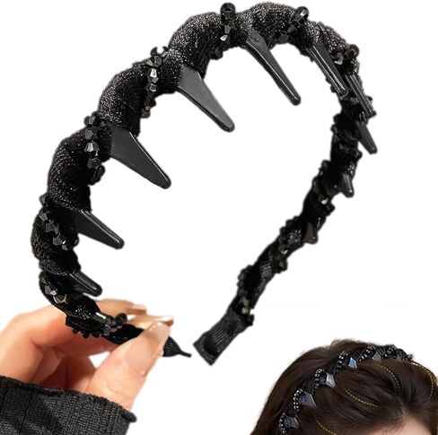 عتيقة شعر لؤلؤة الاصطناعية العتيقة ، عصابات الشعر لشعر المرأة ، حزب الزفاف Hairband (1pcs-black ، مقاس واحد) in Saudi Arabia