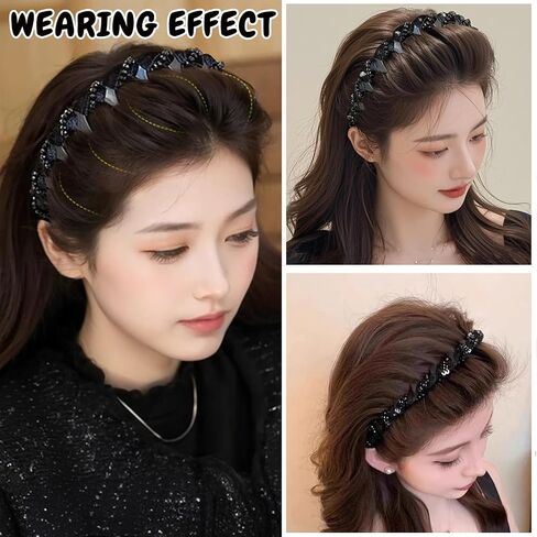 عتيقة شعر لؤلؤة الاصطناعية العتيقة ، عصابات الشعر لشعر المرأة ، حزب الزفاف Hairband (1pcs-black ، مقاس واحد) in Saudi Arabia