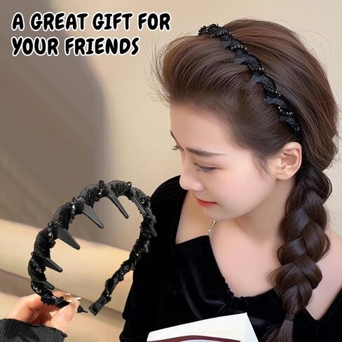 عتيقة شعر لؤلؤة الاصطناعية العتيقة ، عصابات الشعر لشعر المرأة ، حزب الزفاف Hairband (1pcs-black ، مقاس واحد) in Saudi Arabia