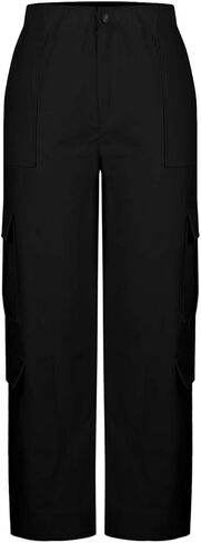 ABABC Cargo Pants Women Casual Wide Leg Cargo Pants Elastic High Waisted Button Down Workout Pant with Pockets in Saudi Arabia