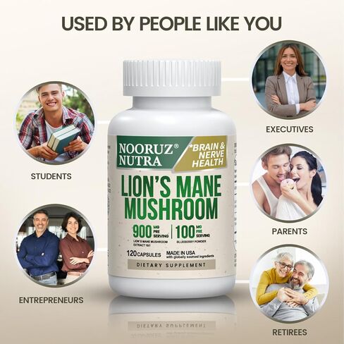 كبسولة ماني الأسد العضوي: 10: 1 تركيز يساوي 10000 ملغ من الفطر ، معززة مع التوت من أجل الحيوية ، والوضوح العقلي ، والتركيز-60 كبسولات مصنع (بدون أقراص/مسحوق) in Kuwait