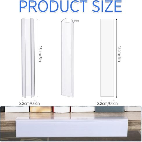 Teling Shelf Label Holder, Clear Plastic 0.875'' x 6'' Shelves Clip Wood Metal Tags Ticket Sign Label Holders for .75'' Thick Shelves Includes Matched Blank Inserts Offices Libraries(15 Pieces) in Saudi Arabia