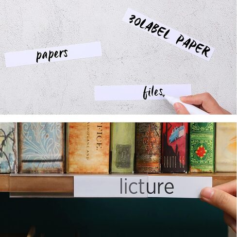 Teling Shelf Label Holder, Clear Plastic 0.875'' x 6'' Shelves Clip Wood Metal Tags Ticket Sign Label Holders for .75'' Thick Shelves Includes Matched Blank Inserts Offices Libraries(15 Pieces) in Saudi Arabia