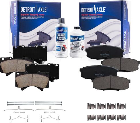 Detroit Axle - Brake Pads for 07-21 Toyota Tundra 08-21 Sequoia Land Cruiser Lexus LX570 Front Rear Ceramic Brake Pads Replacement 2008 2009 2010 2011 2012 2013 2014 2015 2016 2017 2018 2019 2020 2021 in Saudi Arabia