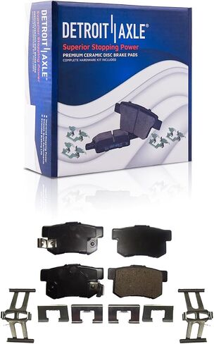 Detroit Axle - مجموعة الفرامل لعام 2002 2003 2004 Honda CR -V حفر ودوارات فرامل القرص المنقولة منصات الفرامل السيراميك البديلة الأمامية والخلفية in Saudi Arabia