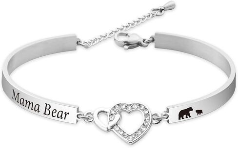 BOSATE Mother Gift Mama Bear Bracelet New Mom Gifts Mama Bear Jewelry Gift Polar Bear Bracelet Sweet Family Jewelry Mom Gifts for Mother Mom in Saudi Arabia