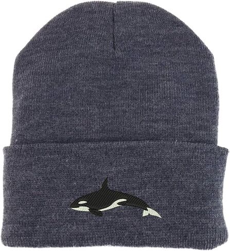 متجر ملابس عصري Orca Killer Whale مطرزة مصنوعة في الولايات المتحدة الأمريكية كفة مطوية الأسيك المتماسك قبعة قبعة الشتاء in Kuwait