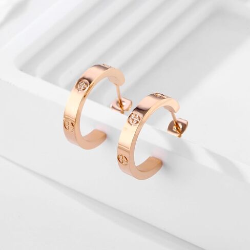 Ladies' Love Friendship Earrings Ring Earrings Stainless Steel Durable Low Allergy Friendship Jewelry Birthday Graduation Wedding Ladies Christmas Gift in Saudi Arabia