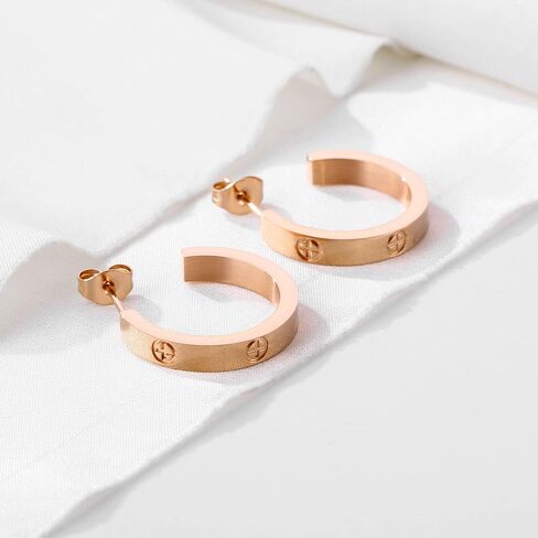 Ladies' Love Friendship Earrings Ring Earrings Stainless Steel Durable Low Allergy Friendship Jewelry Birthday Graduation Wedding Ladies Christmas Gift in Saudi Arabia