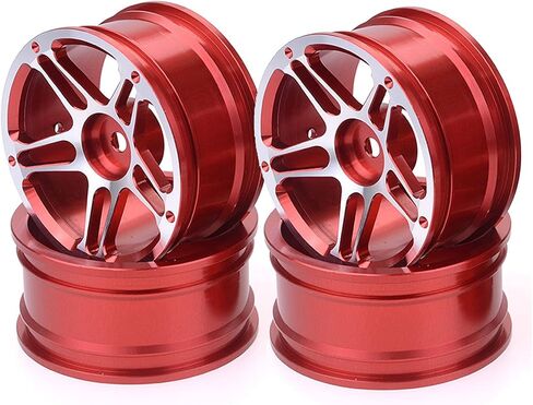 1/10 Scale 65mm Metal Wheels & Rubber Tires for 1:10 HSP HPI Redcat Himoto Kyosho Sakura RC On-Road Racing Touring Car Upgrade Parts (Blue) in Kuwait