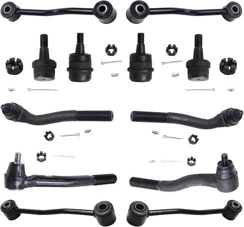 Detroit Axle - End Front End 12pc Kit For 1999-2004 Jeep Grand Cherokee 1999 2000 2001 2002 2003 2004 ، 4 ball ball confults 4 tie rolds 4 bars roway rolds ropen in Saudi Arabia