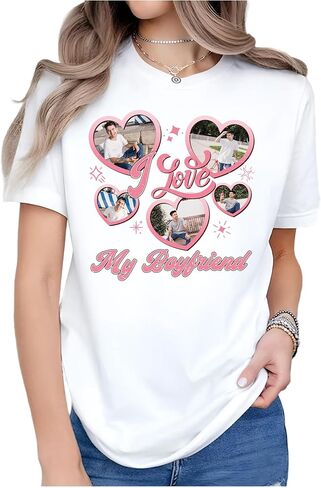 I Heart Shirt with Custom Text, Photo I Heart Custom Shirt Custom Girlfriend Boyfriend Shirt Gift for Women Men Couple in Saudi Arabia