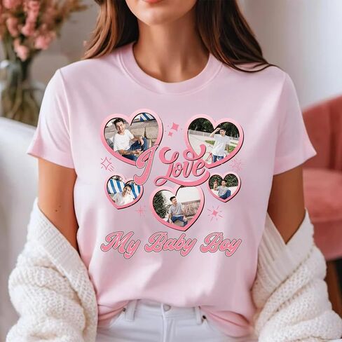 I Heart Shirt with Custom Text, Photo I Heart Custom Shirt Custom Girlfriend Boyfriend Shirt Gift for Women Men Couple in Saudi Arabia