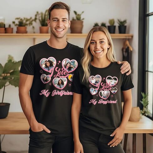 I Heart Shirt with Custom Text, Photo I Heart Custom Shirt Custom Girlfriend Boyfriend Shirt Gift for Women Men Couple in Saudi Arabia