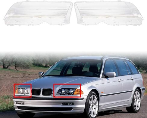 CNDASK027 عدسة المصباح الأمامي غطاء رأس القبض على عائق البديل لـ BMW 3 Series E46 4 Door Sedan 1998 1999 2000 2001 ، Left & Right Side in Saudi Arabia