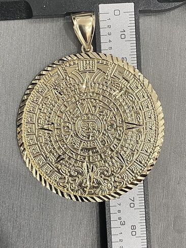 14K Yellow Gold Calendario Azteca Pendant in Kuwait