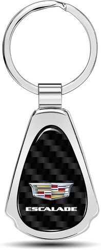 for Cadillac Escalade Real Black Carbon Fiber Metal Teardrop Key Chain Keychain, Official Licensed in Saudi Arabia