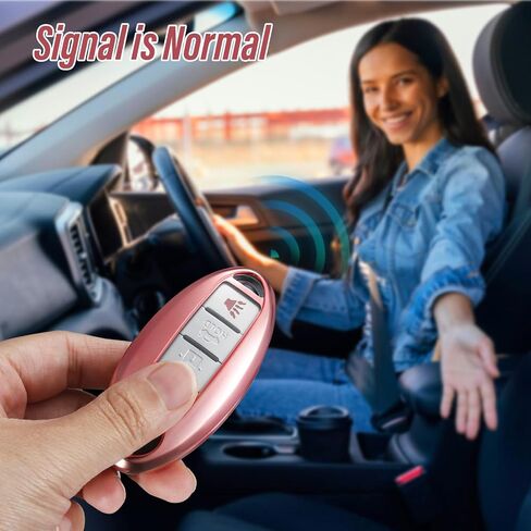 for Nissan Key Fob Cover, Stylish Soft TPU Key Case for Altima Sentra Maxima Rogue Armada Key Shell Series Keyless Entry Smart Car(Red, A) in Saudi Arabia