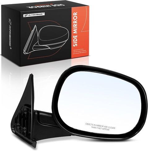 A-Premium Passenger Side Manual Door Mirror - Compatible with Dodge Ram 1500 1998-2001, Ram 2500 3500 1998-2002 - Non-Heated Manual Folding Textured Blac Outside Rear View Mirror - Replace# 55076478AB in Saudi Arabia
