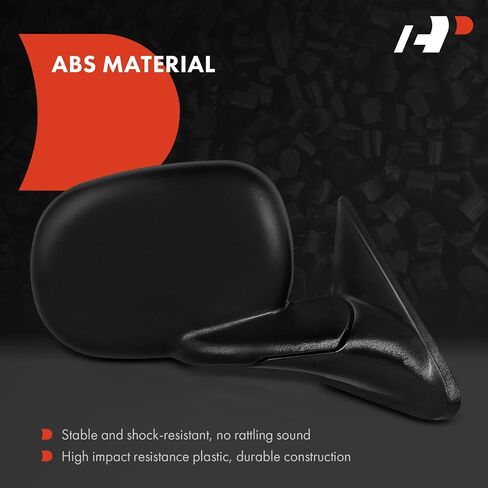 A-Premium Passenger Side Manual Door Mirror - Compatible with Dodge Ram 1500 1998-2001, Ram 2500 3500 1998-2002 - Non-Heated Manual Folding Textured Blac Outside Rear View Mirror - Replace# 55076478AB in Saudi Arabia