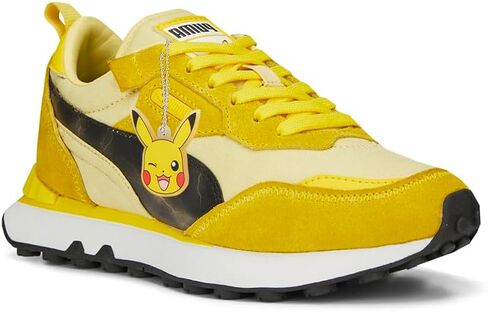 Puma Kids Boys Poke X Rider FV Lace Up Sneakers Shoes Nature - أصفر - حجم 6.5 م in Saudi Arabia