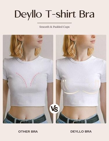 Deyllo Women's T Shirt Bra Full Coverage Lightly Padded Bras Seamless Underwire Support in Kuwait