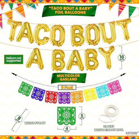 KatchOn 30 PCS Taco Bout A Fiesta Decorations - Mexican Party Banner, Balloons for Taco and Fiesta Themed Celebrations in Saudi Arabia