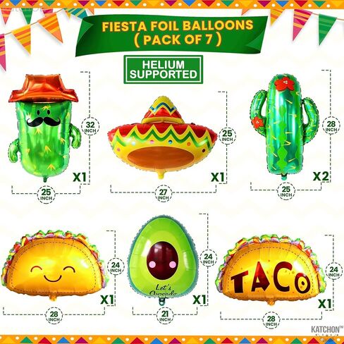 KatchOn 30 PCS Taco Bout A Fiesta Decorations - Mexican Party Banner, Balloons for Taco and Fiesta Themed Celebrations in Saudi Arabia