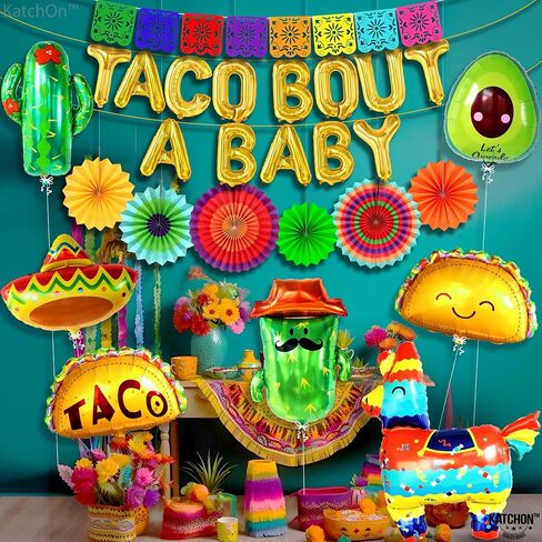 KatchOn 30 PCS Taco Bout A Fiesta Decorations - Mexican Party Banner, Balloons for Taco and Fiesta Themed Celebrations in Saudi Arabia